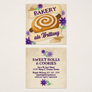 Carte de visite de boulangerie à pain cannelle