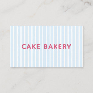 Carte de visite de boulangerie à rayures bleues si