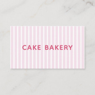 Carte de visite de boulangerie à rayures roses sim