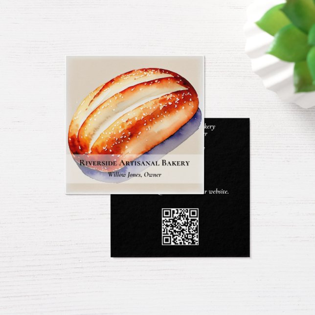 Carte de visite de boulangerie aquarelle (Bureau)