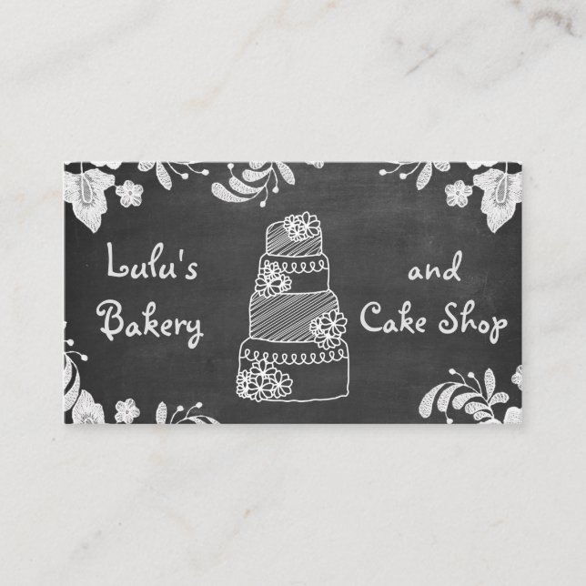 Carte de visite de boulangerie Chalkboard (Devant)