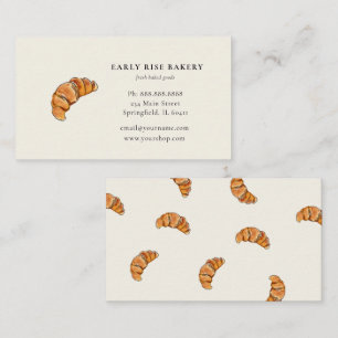 Carte de visite de boulangerie Croissant aquarelle