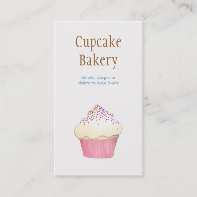 Carte de visite de boulangerie Cupcake (Devant)