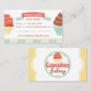 Carte de visite de boulangerie Cupcake