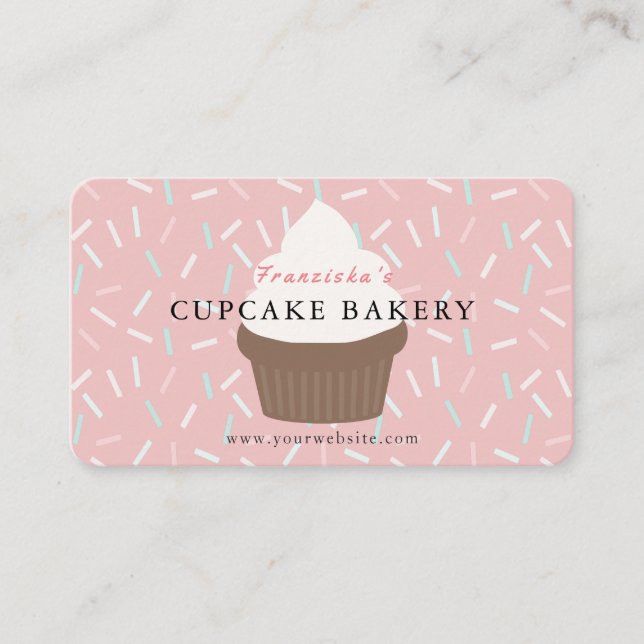 Carte de visite de boulangerie Cupcake (Devant)