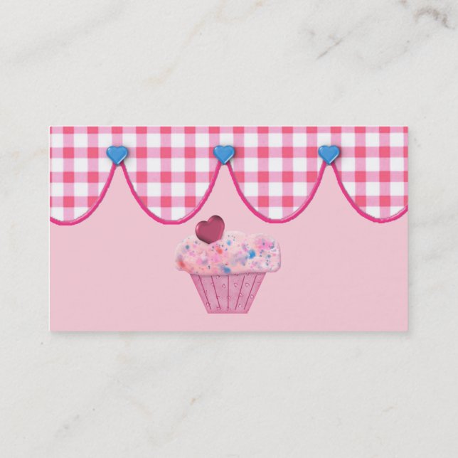 Carte de visite de boulangerie Cupcake Rose (Dos)