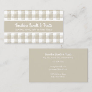 Carte de visite de boulangerie en plaid beige et b