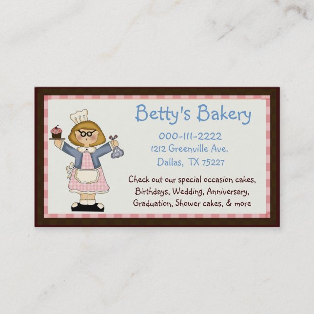 Carte de visite de boulangerie Whimsal et Coupon (Devant)