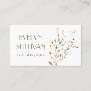 Carte de visite de bouquet fleur sauvage raffiné