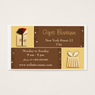 Carte de visite de boutique de cadeaux