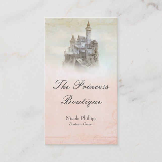 Carte de visite de boutique de château de conte de (Devant)