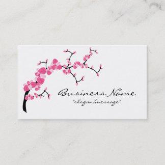 Carte de visite de branche d'arbre de fleurs de
