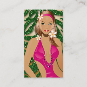 Carte de visite de bronzage Sparkle Zebra Green Go