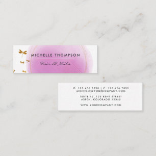 Carte de visite de brosses violet et or