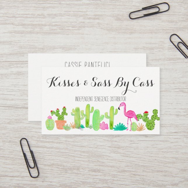 Carte de visite de cactus (Devant/Arrière en situation)