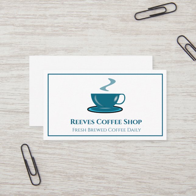 Carte de visite de café (Devant/Arrière en situation)
