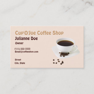 Carte de visite de café
