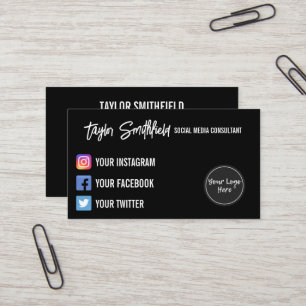 Carte de visite de calligraphie Instagram Twitter