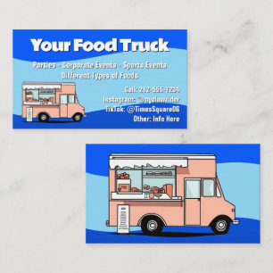 Carte de visite de camion de cuisine bleu PERSONNA