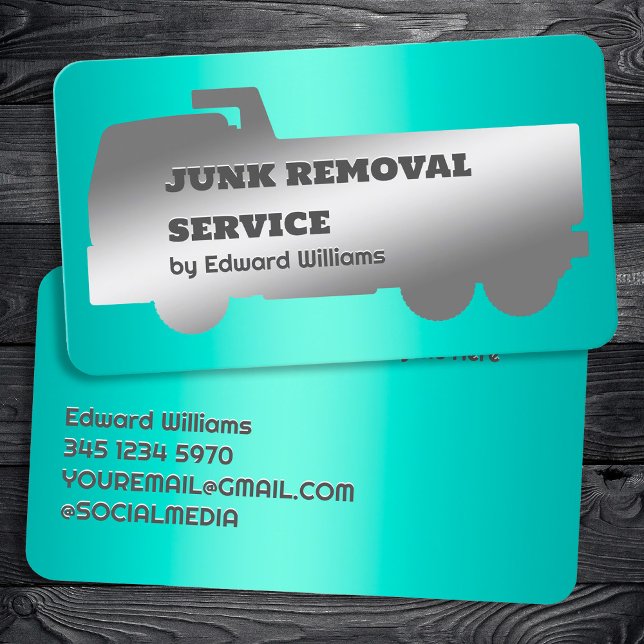 Carte de visite de camion de vidage du coffre (Junk Removal Dump Truck Business Cards)