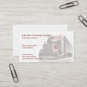 Carte de visite de camionnage