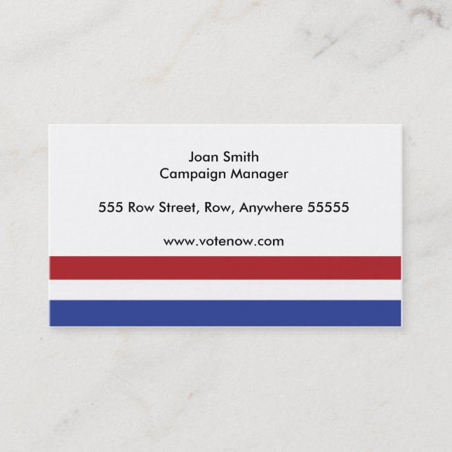 Carte de visite de campagne politique (Devant)