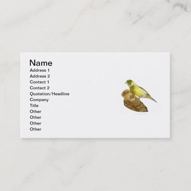 Carte de visite de Canary Breeder (Devant)