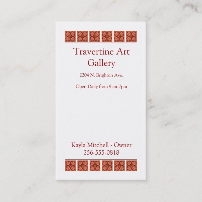 Carte de visite de cannelle (Devant)