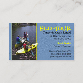 Carte de visite de canotage de canoë et de kayak