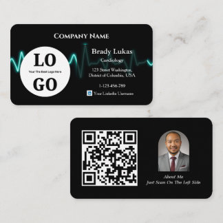 Carte de visite de cardiologie logo personnalisé m