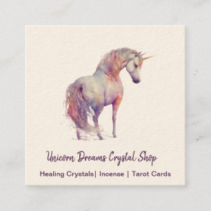 Carte de visite de Carré d'aquarelle Unicorn