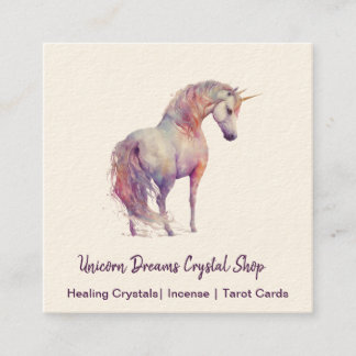Carte de visite de Carré d'aquarelle Unicorn