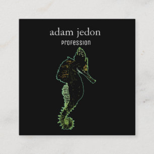 Carte de visite de carré d'art d'hippocampe