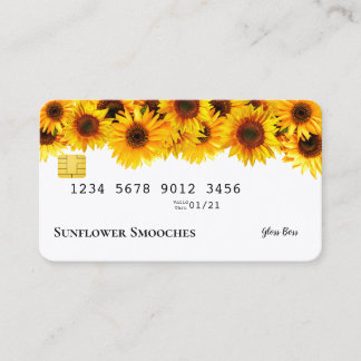 Carte de visite de carte de crédit Sunflower