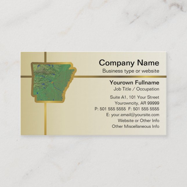 Carte de visite de carte de l'Arkansas (Devant)