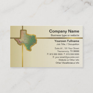 Carte de visite de carte du Texas