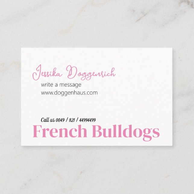 Carte de visite de cartes de visite Bulldog (Dos)