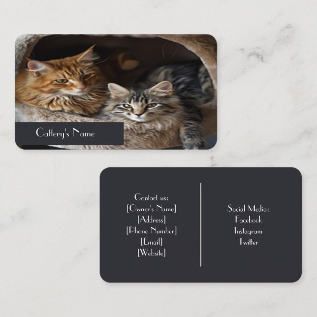 Carte de visite de cattages personnalisé (Devant / Derrière)