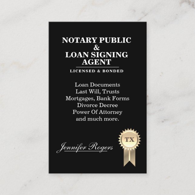 Carte de visite de certification à la recherche de (Devant)