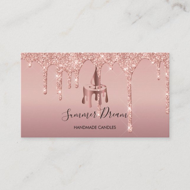 Carte de visite de chandelle de miel simple et mod (Devant)