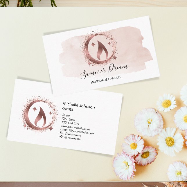 Carte de visite de chandelle de miel simple et mod (Créateur téléchargé)