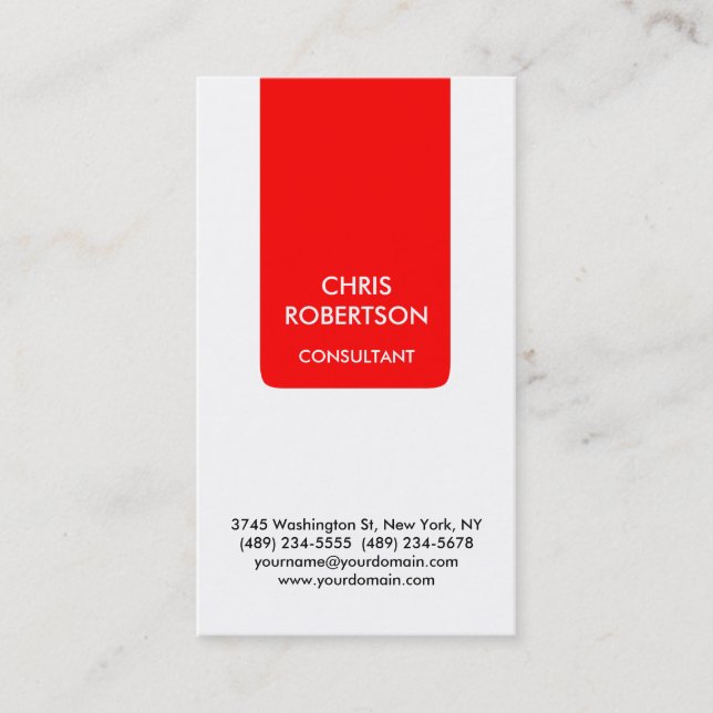 Carte de visite de charme rouge blanc (Devant)