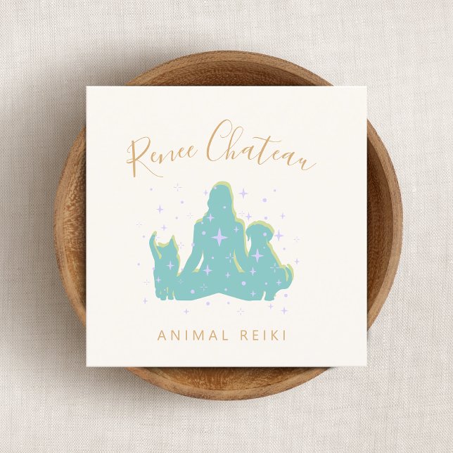 Carte de visite de chat animal Reiki Master Chien (Créateur téléchargé)