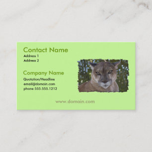 Carte de visite de chat de puma