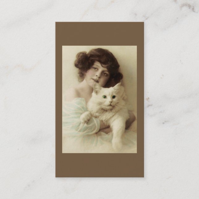 Carte de visite de chat et de Madame PURRfect (Devant)