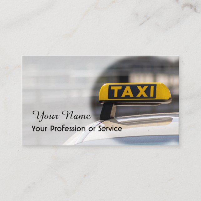 Carte de visite de chauffeur de taxi professionnel (Devant)