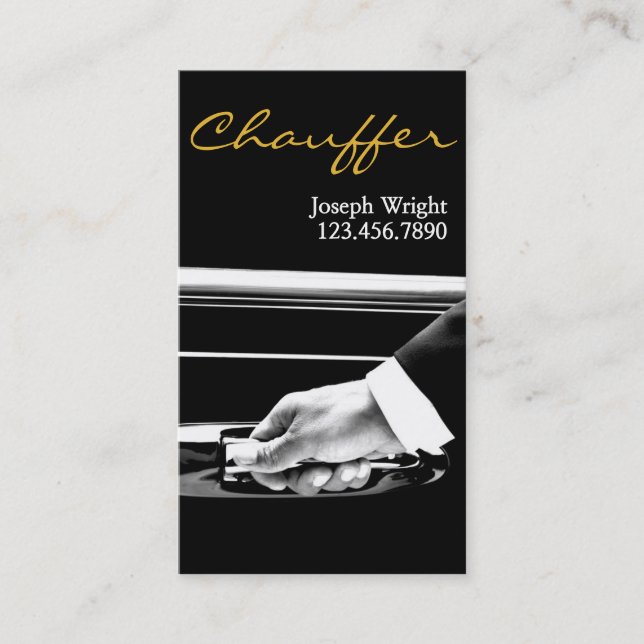 Carte de visite de chauffeur du service de voiture (Devant)