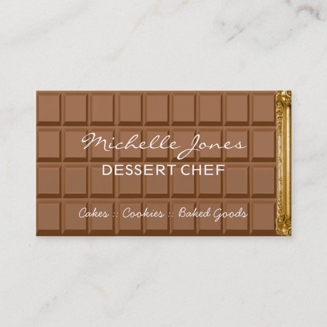 Carte de visite de chef de dessert de barre de (Devant)