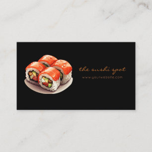 Carte de visite de chef de sushi de restaurant de