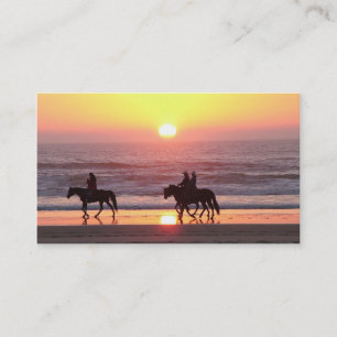 Carte de visite de cheval de coucher du soleil